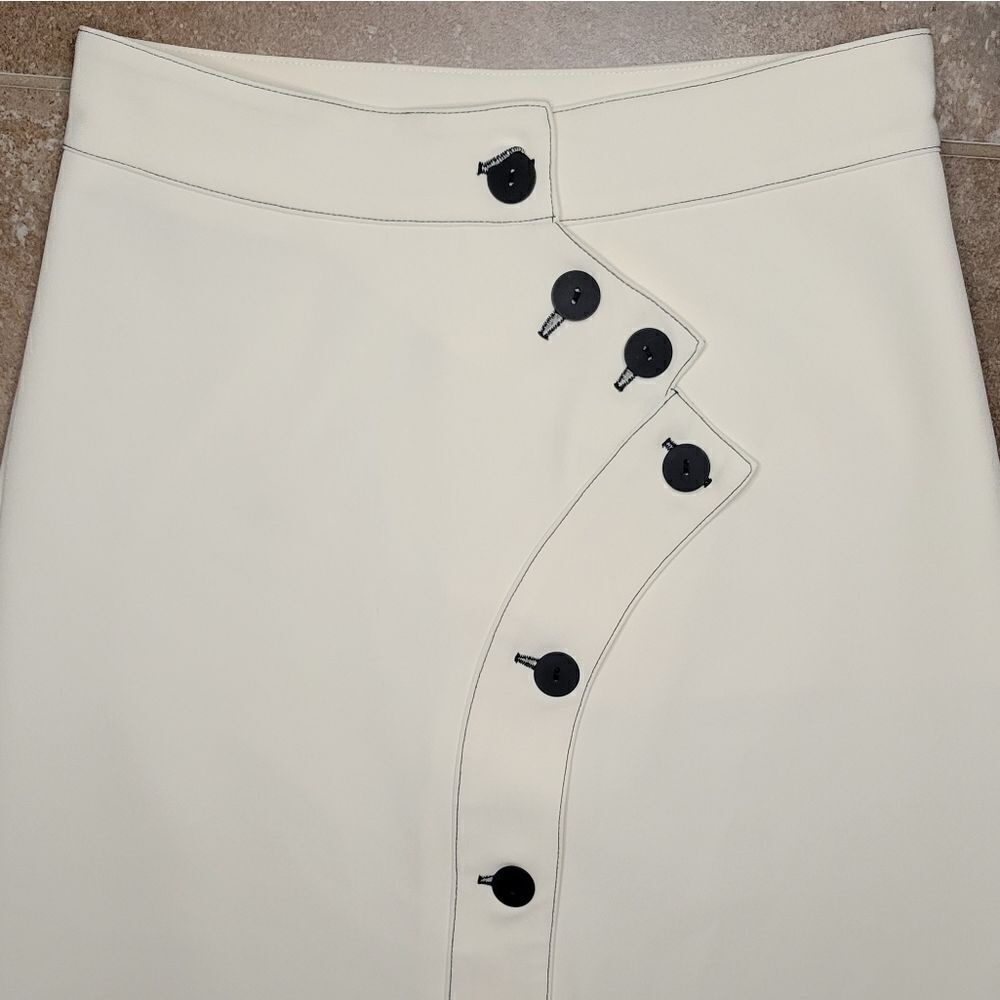 Pashmina Women's Long ivory Skirt Buttons A-LIne Career Maxi Workwear - Picture 13 of 16